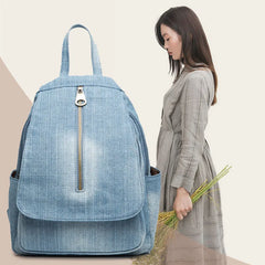 Blue Denim Canvas Women Backpack Big Capacity High Quality female School Bag Casual Jeans Travel shoulder Bag Rucksack Mochila