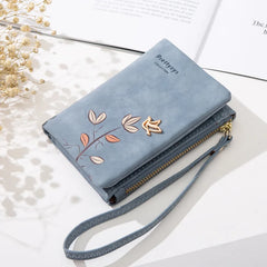 Mimicun Women Short Wallet Cute Bird Tree Pattern Design Girls Zipper Coin Purse Ladies ID & Credit Card Holder PU Small Clutch Bag