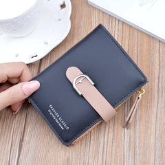 Mimicun Soft Leather Women Small Wallet Strap Hasp Design Credit Card Holder Ladies Fashion Zipper Coin Purse Girls' Cute Money Wallets