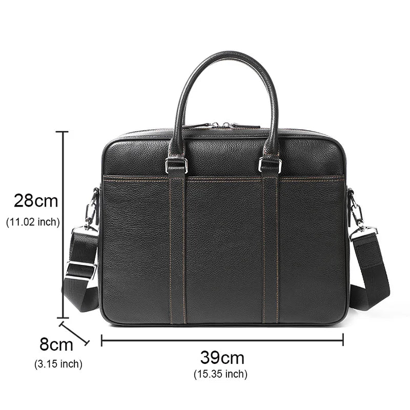 Mimicun Famous Brand Man Briefcase Genuine Leather Men Bag Fashion Male Shoulder Laptop Bag Handbag Business Cow Leather Men's Briefcase