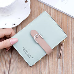 Mimicun Soft Leather Women Small Wallet Strap Hasp Design Credit Card Holder Ladies Fashion Zipper Coin Purse Girls' Cute Money Wallets