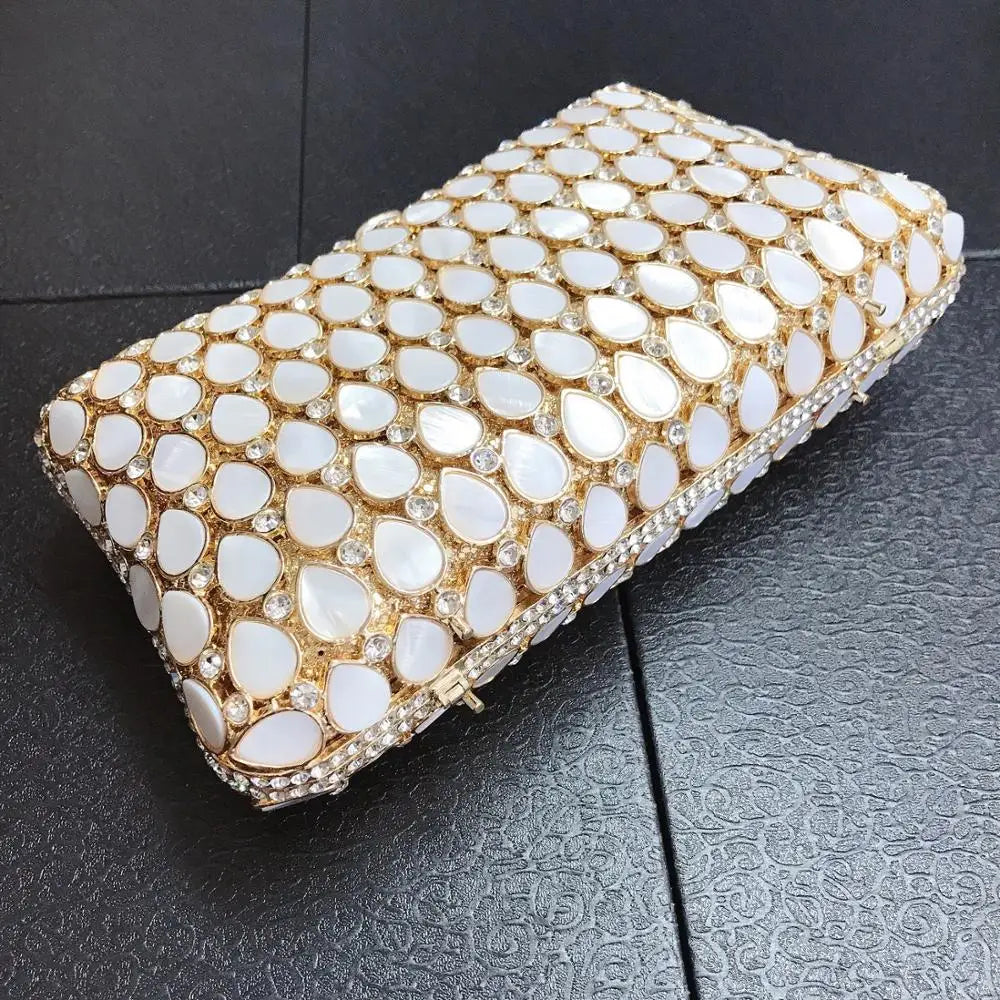 Mimicun Women Evening Clutch Bag Bridal Wedding Elegant Party Handmade clutch purse Womens Handbags Purses Hollow Out Metallic