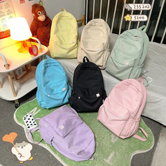 Mimicun High Quality Waterproof Solid Color Nylon Women Backpack College Style Travel Rucksack School Bags for Teenage Girl Boys New