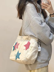 Mimicun  -  fancy bags Vintage Star Patchwork Large Capacity Canvas Shoulder Handbags Fashion Tote Underarm Bag Bolsa Bags