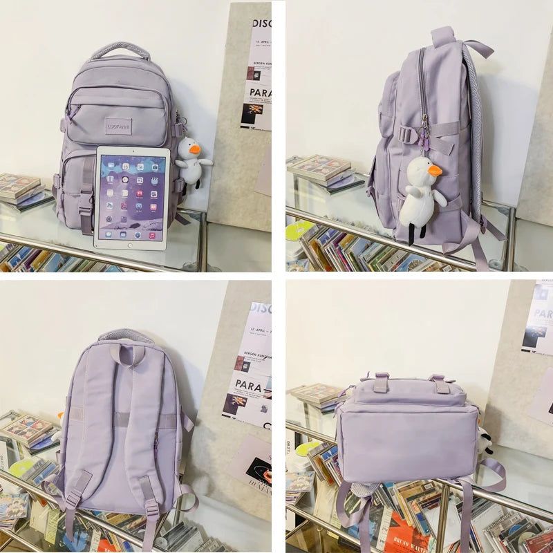 Mimicun New Lady Kawaii Waterproof Backpack Casual Laptop Women Book Bag Trendy Female College Backpack Girl Travel Harajuku School Bag