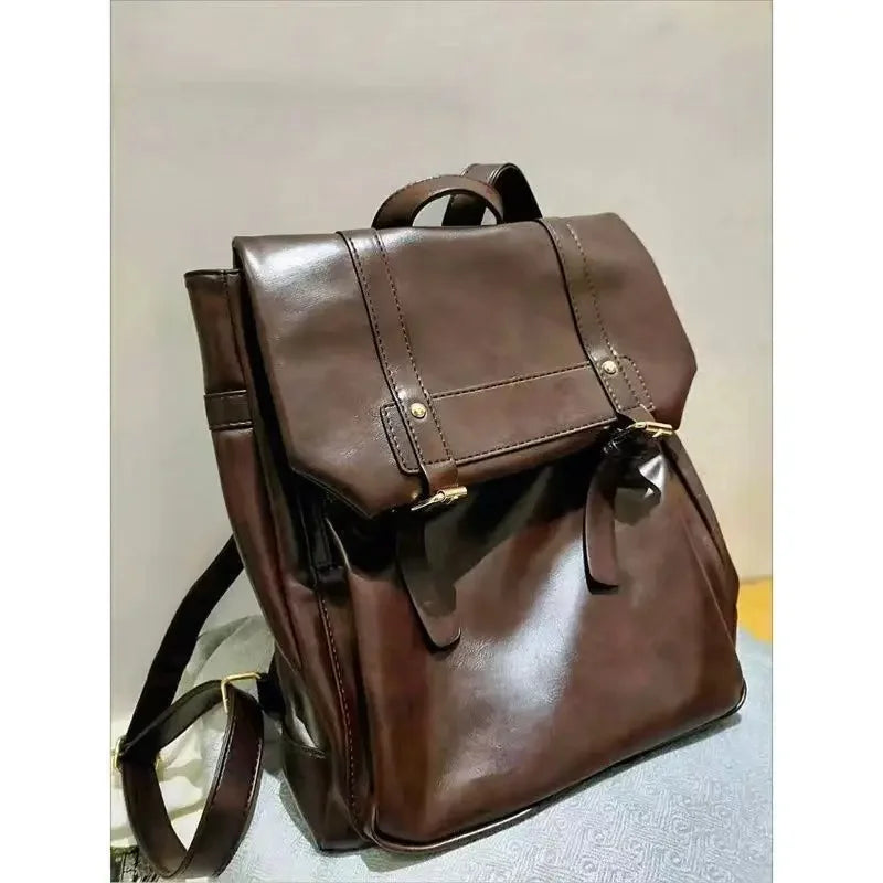 Mimicun Miyagawa Japanese JK Uniform Style School Backpack Women 2024 Autumn New Vintage Brown Bag College Student Classroom Backpacks