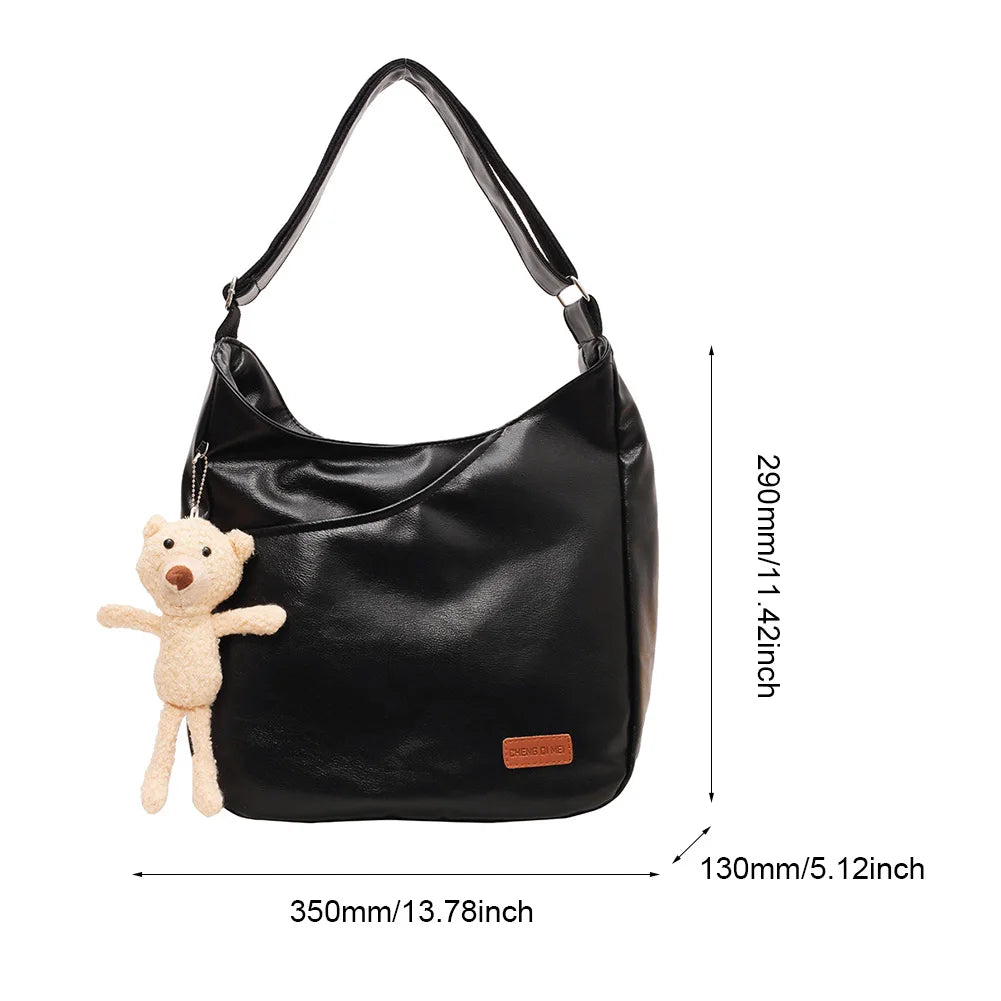 Mimicun  -  Women Leather Shoulder Bag Adjustable Strap Retro Tote Handbag Trendy Crossbody Sling Bag PU Bucket Tote Bag Daily Dating Bag