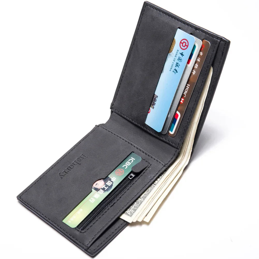 Mimicun Hot Selling Leather Wallet Top Men Coin Bag Minimalist Thin Purse Card Pack Purse Business Short Wallet for Men 2024 New Fashion