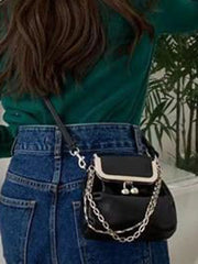 Mimicun  -  Vintage Black Messenger Bag Women New Chain Chic Pu Leather Handbag Pursers Female Harajuku Y2k Crossbody Bags Wallet