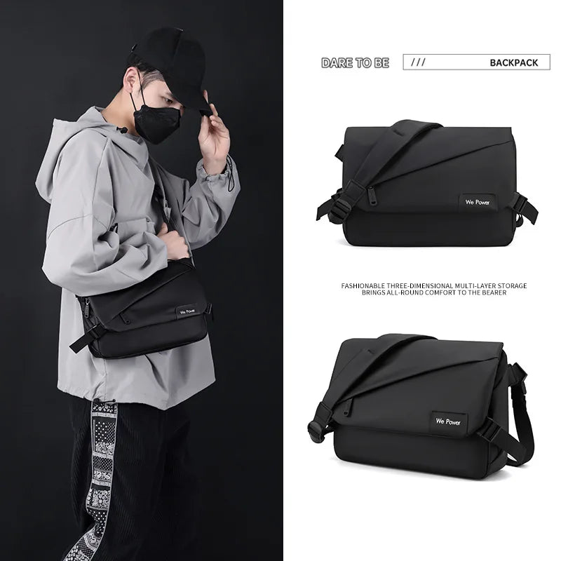 Mimicun Men's Simple Messenger Bag Fashion Shoulder Bag Large Capacity Waterproof PU Leather Crossbody Bag Business Briefcase Sling Bag