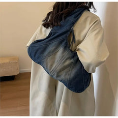 Mimicun  -  Vintage Denim Hobos Bag Women Y2k Grunge Zipper Chic Casual Handbag Shoulder Bags Female Retro Harajuku Bolso Mujer