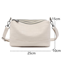 Mimicun High Quality Crocod Pattern Genuine Leather Shoulder Crossbody Bag for Women 2024 Designer 3 Layers Cowhide Handbags Women's Bag