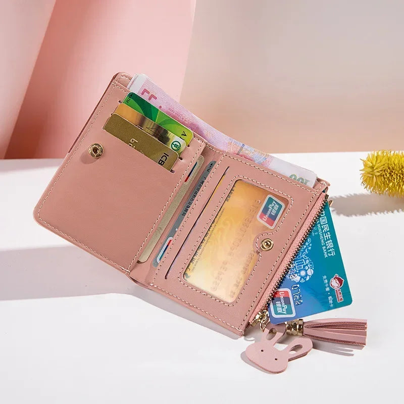 Mimicun Women's Wallet PU Leather Women's Wallet Made of Leather Women Purses Card Holder Foldable Portable Lady Coin Purses