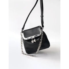 Mimicun  -  Vintage Black Messenger Bag Women New Chain Chic Pu Leather Handbag Pursers Female Harajuku Y2k Crossbody Bags Wallet