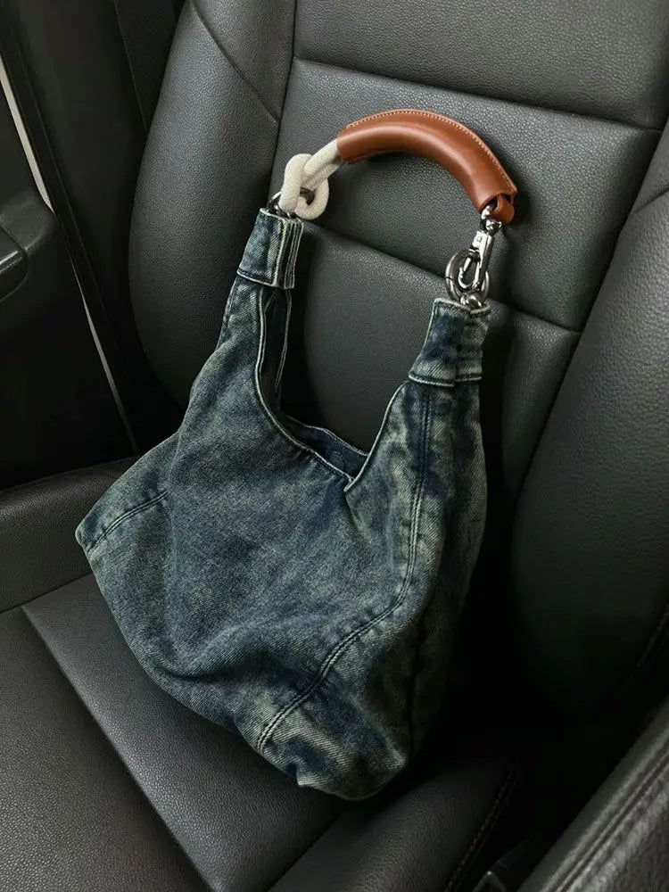 Mimicun  -  fancy bags Brief Denim Large Capacity Casual  Luxury Handbag Tote Bags Women Commute Shoulder Bag