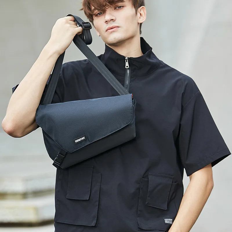 Mimicun New Functional Men's Messenger Bag Tide Brand Riding Crossbody Bag Small Trendy Shoulder Bag Commuter Chest Bag Mini Sling Bag