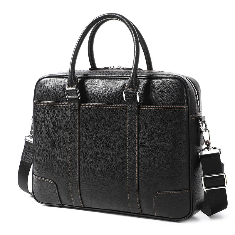 Mimicun Famous Brand Man Briefcase Genuine Leather Men Bag Fashion Male Shoulder Laptop Bag Handbag Business Cow Leather Men's Briefcase