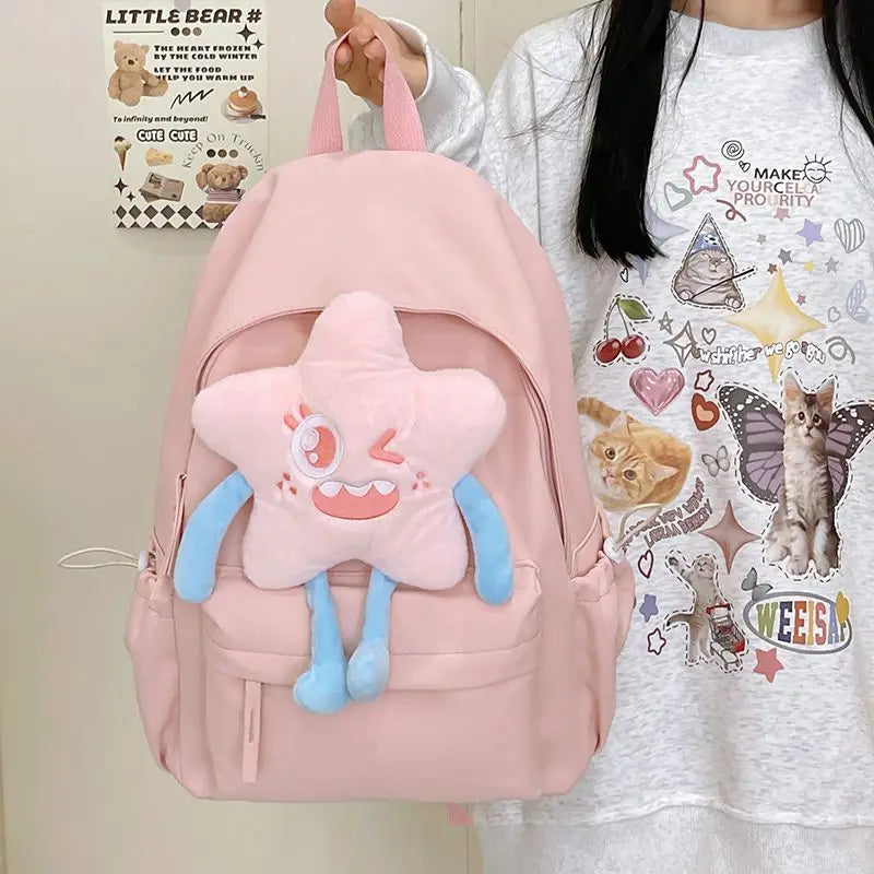 Mimicun  -  fancy bags Cartoon Star Brief Girl Fashion Backpack Casual Schoolbag Handbag Student Leisure Travel Backpack