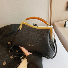 Mimicun 2024 Winter Famouse Brand Handbag with Mental Handle Designer Pleated Shell Bag for Women Clutch Purses Crossbody Bag Long Belt