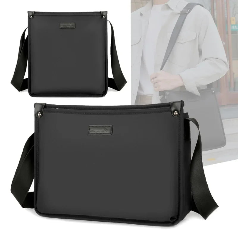 Mimicun Men's Oxford Shoulder Bag Large Capacity Crossbody Bag Leisure Horizontal Travel Messenger Bag Fashionable Vertical Sling Bag