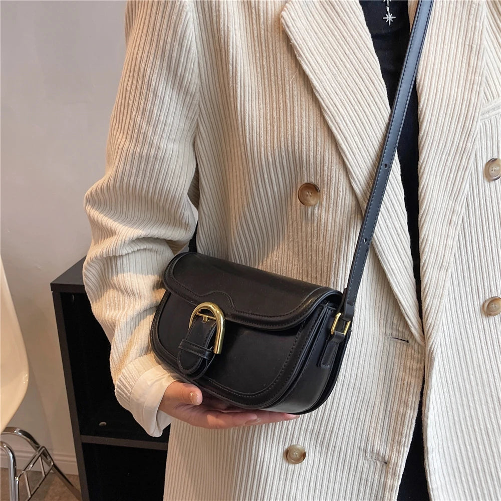 Mimicun Retro 3 Layers Saddle Small Shoulder Bags For Women 2024 Trend Designer Flap Crossbody Bag PU Leather Ladies Handbags