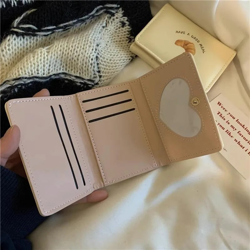 Mimicun Cute Bread Wallets for Women Ins Korean Style Fashion Simple Designer Card Wallet Square Leather Original Aesthetic Bags