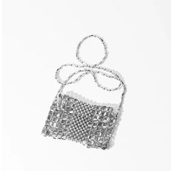 Mimicun Women's Lipstick Wallet Fashion Party Chain Mini Shoulder Bag, Handwoven Hollow Women's Handbag Travel Vacation Shoulder Bag