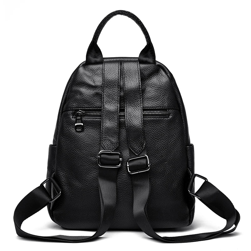 Mimicun 2024 Luxury Solid Cowhide Women's Backpacks Fashion School Bag For Teenagers Girls Sac Genuine Leather Women Backpack Totes Bags