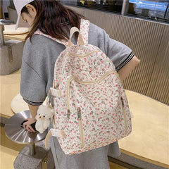 Mimicun  -  Fashion Floral Cute Women Backpack Nylon Waterproof Laptop Backpack Female School Bags For Teenage Girls Kawaii Travel Book Bags