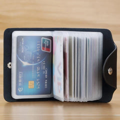 Mimicun 24 Slots Bits Card Holder Bag Simple Solid Color Pocket Case Women Men Credit ID Card Organizer Leather Cardholder Wallet 2024