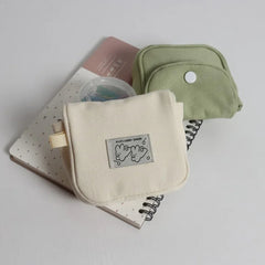 Mimicun Portable Coin Purse New Solid Color Mini Cash Wallet Lightweight Cotton Headphone Bag Women Key Pouch Travel Card Holder