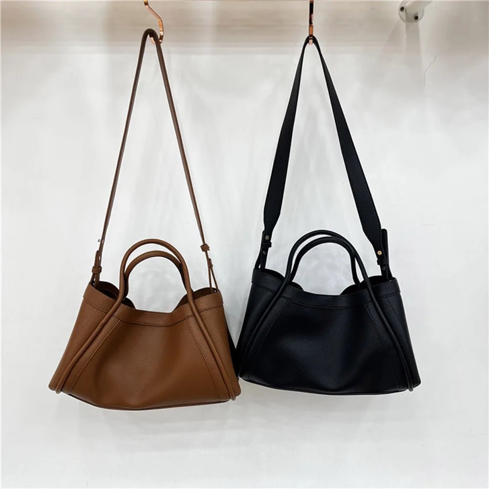 Mimicun   -  Leather Tote Bag and Pouch Women Large Capacity Shoulder Bag Handbag Versatile Satchel Sling Bag Commuting Bag