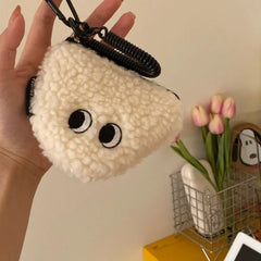 Mimicun  -  1 Pc Rice Ball Coin Purse Zipper Plush Small Wallet with Lanyard Student Bag Pendant Minority Cute Small Item Storage Bag