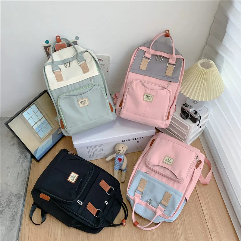 Mimicun Waterproof Nylon Backpack for Women Multi Pocket Man Boys Travel Backpacks Female School Bag for Teenage Girls