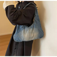 Mimicun  -  Vintage Denim Hobos Bag Women Y2k Grunge Zipper Chic Casual Handbag Shoulder Bags Female Retro Harajuku Bolso Mujer