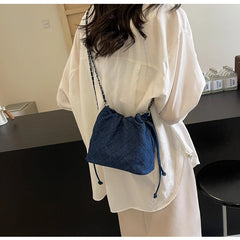 Mimicun  -  Trendy Design Denim Bucket Bag Shoulder Crossbody Bags for Women Handbags and Purses New Trendy Design Travel Messenger Bag