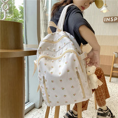 Mimicun  -  Fashion Floral Cute Women Backpack Nylon Waterproof Laptop Backpack Female School Bags For Teenage Girls Kawaii Travel Book Bags