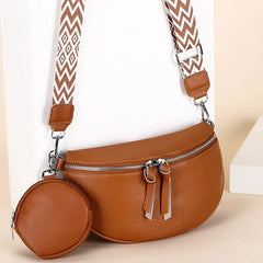 Mimicun Luxury Genuine Leather Woman Chest Bag High Quality Cow Leather Women's Crossbody Bag With Small Purse Female Handbags Waist Bag