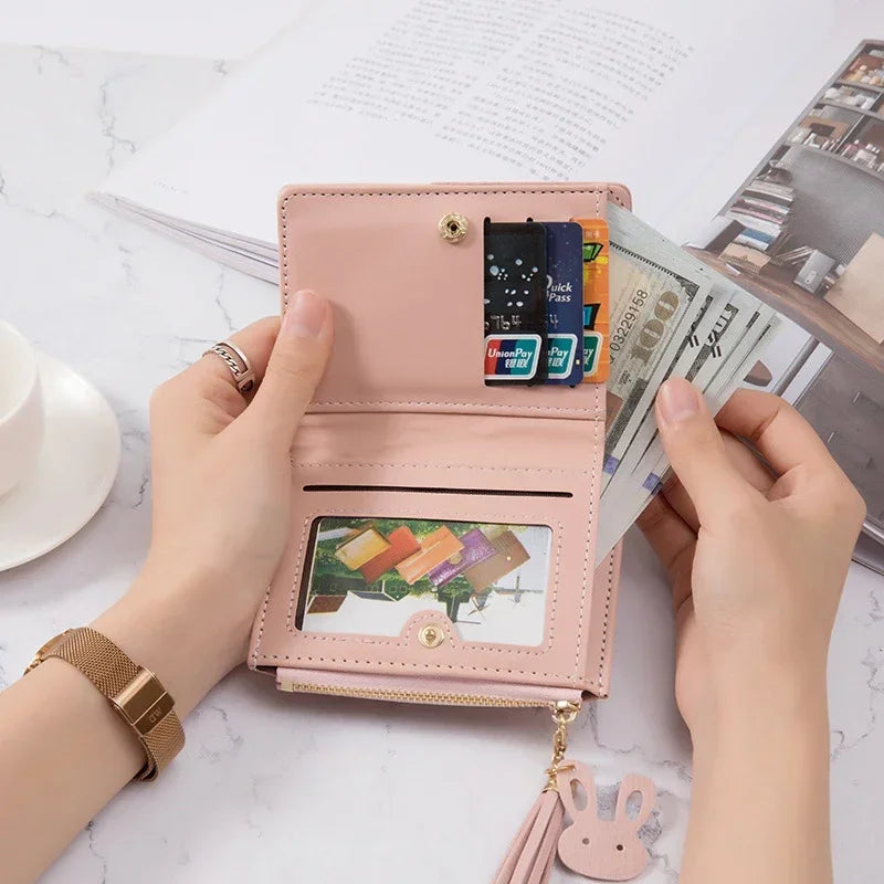 Mimicun Women's Wallet PU Leather Women's Wallet Made of Leather Women Purses Card Holder Foldable Portable Lady Coin Purses