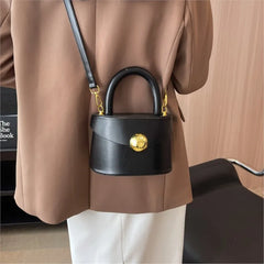 Mimicun  -  Vintage Black Messenger Bag Women Retro Leather Handle Bucket Bag Purse Ladies Fashion Versatile Crossbody Bags Bolsos