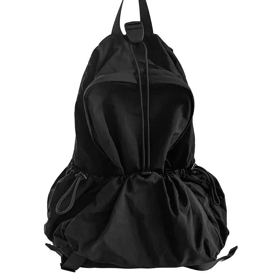 Mimicun Nylon Ruched Backpack for Women Aesthetic Pleated Commuter Travel Shopping Female Backpack Casual School Girl Bag