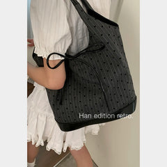 Mimicun -  Korean Niche Design Tote Bags for Women New Fashion Canvas Shoulder Versatile Underarm Bag