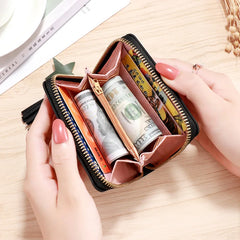 Mimicun 2024 Women Wallet Ladies Mini Small Short Tassel Wallet Cute Girl Zipper Pu Leather Coin Purse Female Hand Wallet Purse cartera