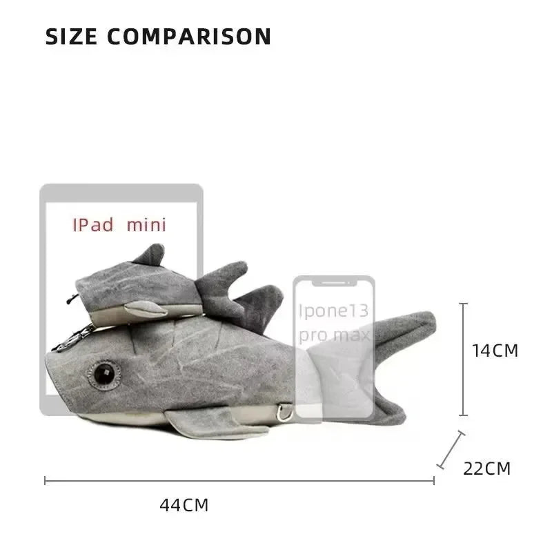 Mimicun Whale Shark Shape Backpack Cartoon Personalized Animal Travel Bag Fashion Large Capacity Durable Knapsack Student Schoolbag