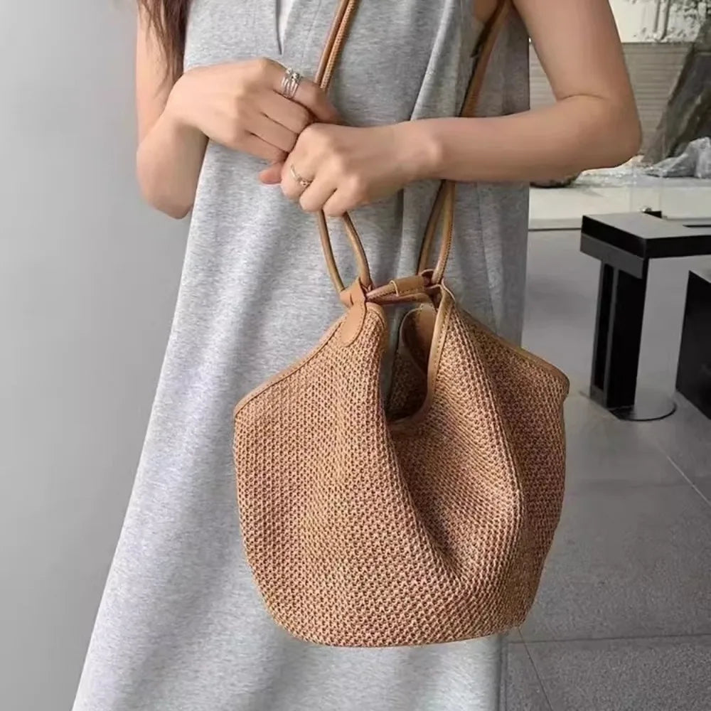 Mimicun  -  Bohemian Straw Women Handbags Summer Woven Shoulder Crossbody Bags for Women Travel Beach Bag Bali Holiday Shopper Purses Clutch