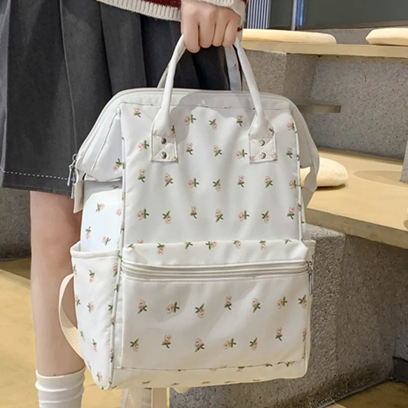 Mimicun Cherry Printing Woman Backpack 2023 New Cute Schoolbag Student Book School Bag For Teenage Girls Boys High Quality Rucksack