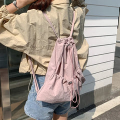 Mimicun korean Summer Drawstring Women Backpacks Light Soft Nylon Ladies Shoulder Bag Casual Fashion Backpack for Women Travel Mochilas