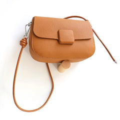 Mimicun Fashionable Design Women Elegant Real Leather Flap Shoulder Sling Bag Solid Color Cowhide Messenger Purse Daily Casual Date Gift