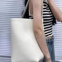 Mimicun Women Cowhide Shoulder Bag Female Handbag Row Bucket Bag Classic Lychee Pattern Handbag Pure Colour Shoulder Bag