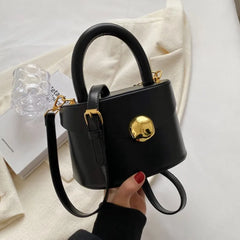 Mimicun  -  Vintage Black Messenger Bag Women Retro Leather Handle Bucket Bag Purse Ladies Fashion Versatile Crossbody Bags Bolsos